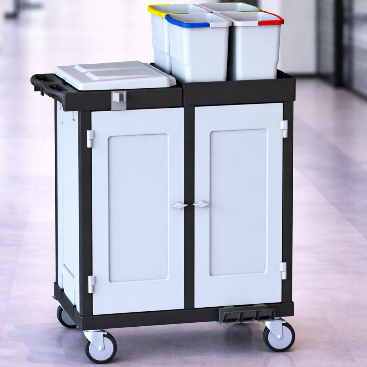 STAFF C 111 SD2 Profesyonel Çift Dolaplı Hijyen ve Servis Arabası