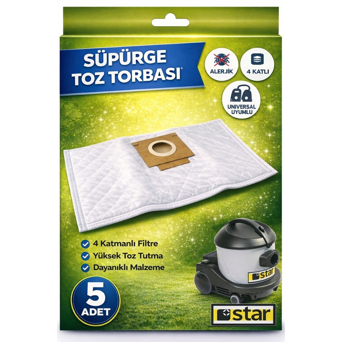 Küçük Tip Elektrikli Süpürge Toz Torbası (5 ADET)