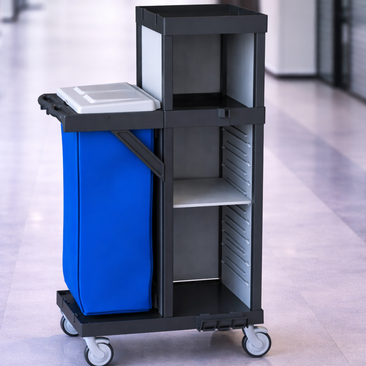 STAFF C 111 0DWK2 Profesyonel Modüler Atık Toplama ve Raf Sistemli Servis Arabası