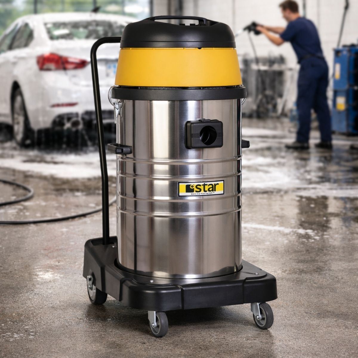 Islak ve Kuru Elektrikli Süpürge 602 WD Metal Çift Motorlu